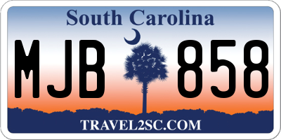 SC license plate MJB858