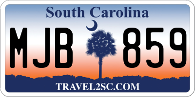 SC license plate MJB859