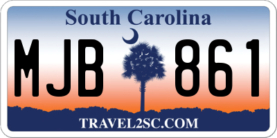SC license plate MJB861