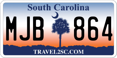SC license plate MJB864