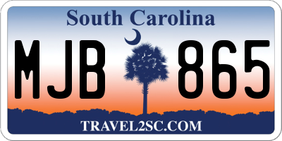 SC license plate MJB865