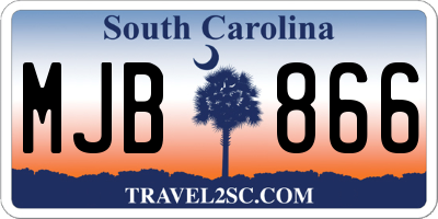 SC license plate MJB866
