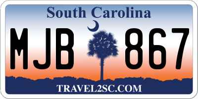 SC license plate MJB867