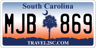 SC license plate MJB869