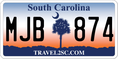 SC license plate MJB874