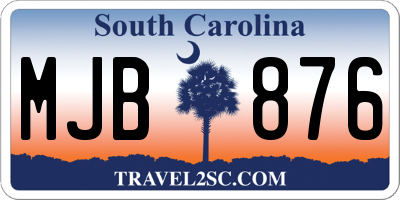 SC license plate MJB876