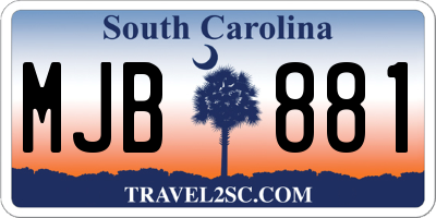 SC license plate MJB881