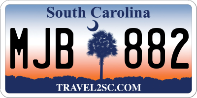SC license plate MJB882