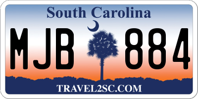 SC license plate MJB884