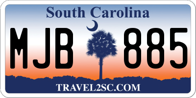SC license plate MJB885