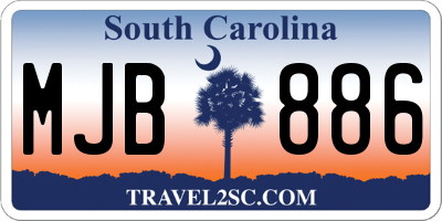 SC license plate MJB886