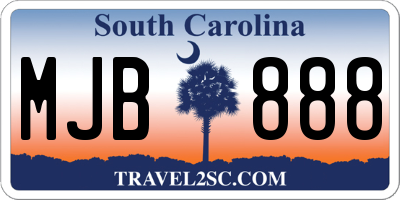 SC license plate MJB888
