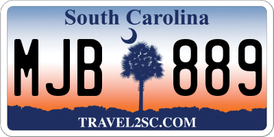 SC license plate MJB889