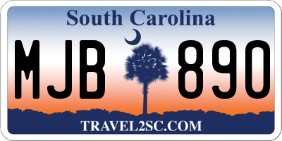 SC license plate MJB890