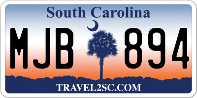 SC license plate MJB894