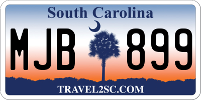 SC license plate MJB899