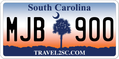 SC license plate MJB900