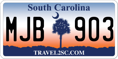 SC license plate MJB903