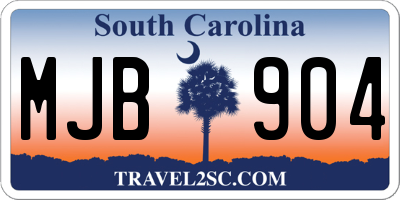 SC license plate MJB904