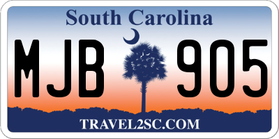 SC license plate MJB905