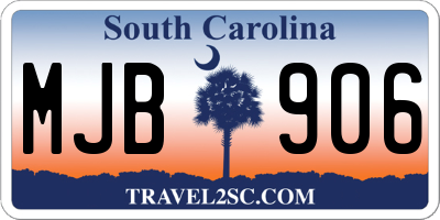 SC license plate MJB906