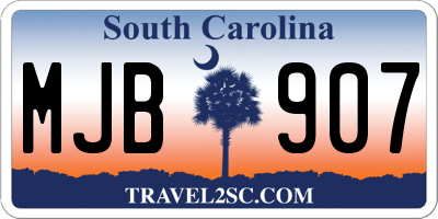 SC license plate MJB907
