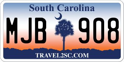 SC license plate MJB908