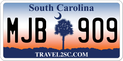 SC license plate MJB909