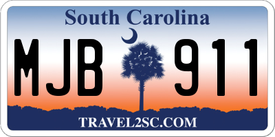 SC license plate MJB911