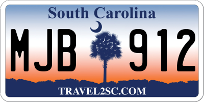 SC license plate MJB912