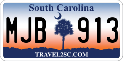SC license plate MJB913