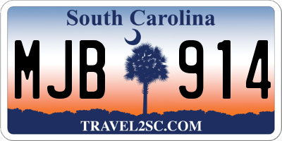 SC license plate MJB914