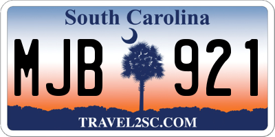 SC license plate MJB921