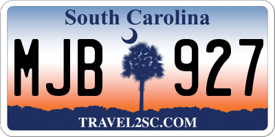 SC license plate MJB927