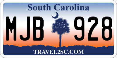 SC license plate MJB928