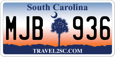 SC license plate MJB936