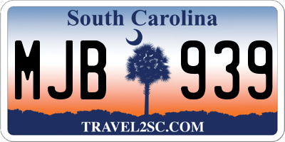 SC license plate MJB939