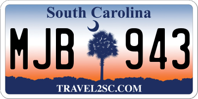 SC license plate MJB943