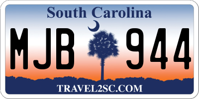 SC license plate MJB944