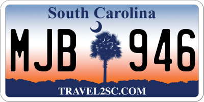 SC license plate MJB946