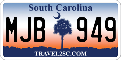 SC license plate MJB949