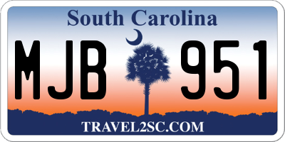 SC license plate MJB951