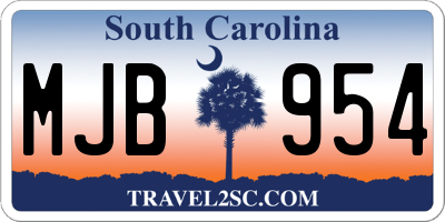 SC license plate MJB954