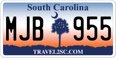 SC license plate MJB955