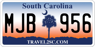 SC license plate MJB956