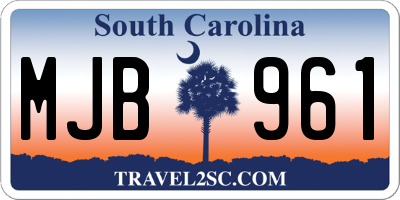 SC license plate MJB961