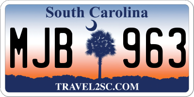 SC license plate MJB963