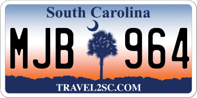 SC license plate MJB964