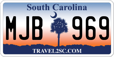 SC license plate MJB969