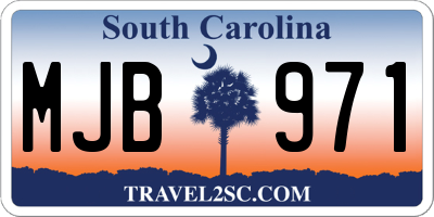 SC license plate MJB971